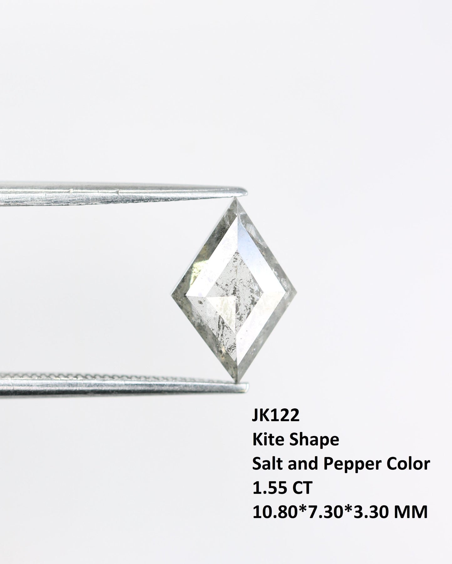 Kite-Shaped Salt and Pepper Diamond - Affordable Gemstone for Unique Jewelry, Engagement Rings & Custom Designs