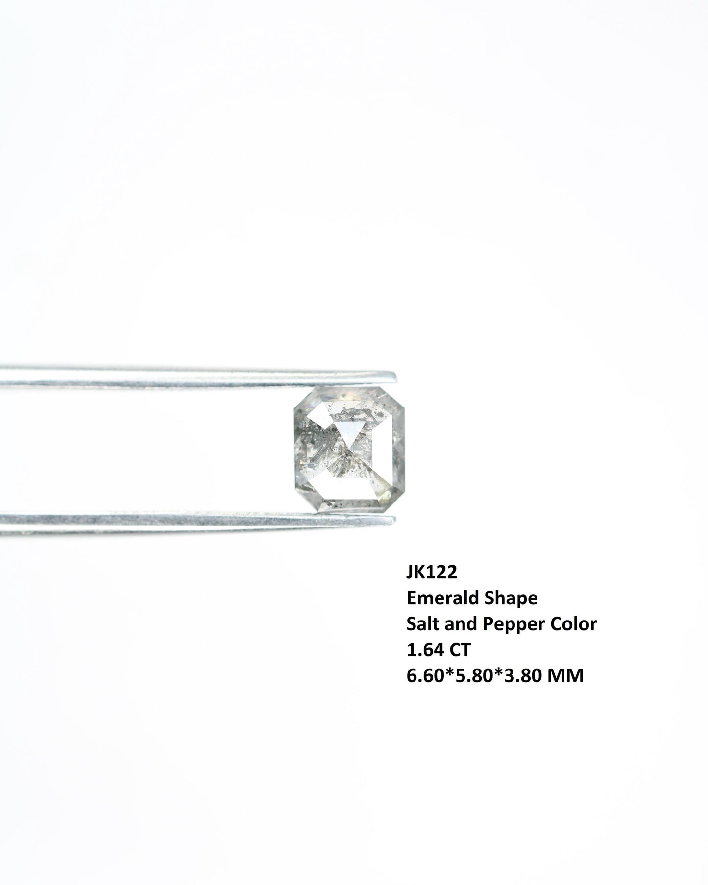 Unique Salt and Pepper Emerald Cut Diamond - Stunning Gemstone for Engagement Rings, Artisan Jewelry & Custom Designs