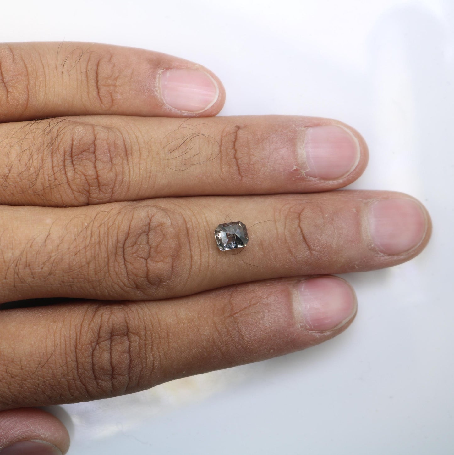 Salt and Pepper Emerald Cut Diamond - Distinctive Gemstone for Vintage Engagement Rings, Artisan Jewelry & Custom Designs