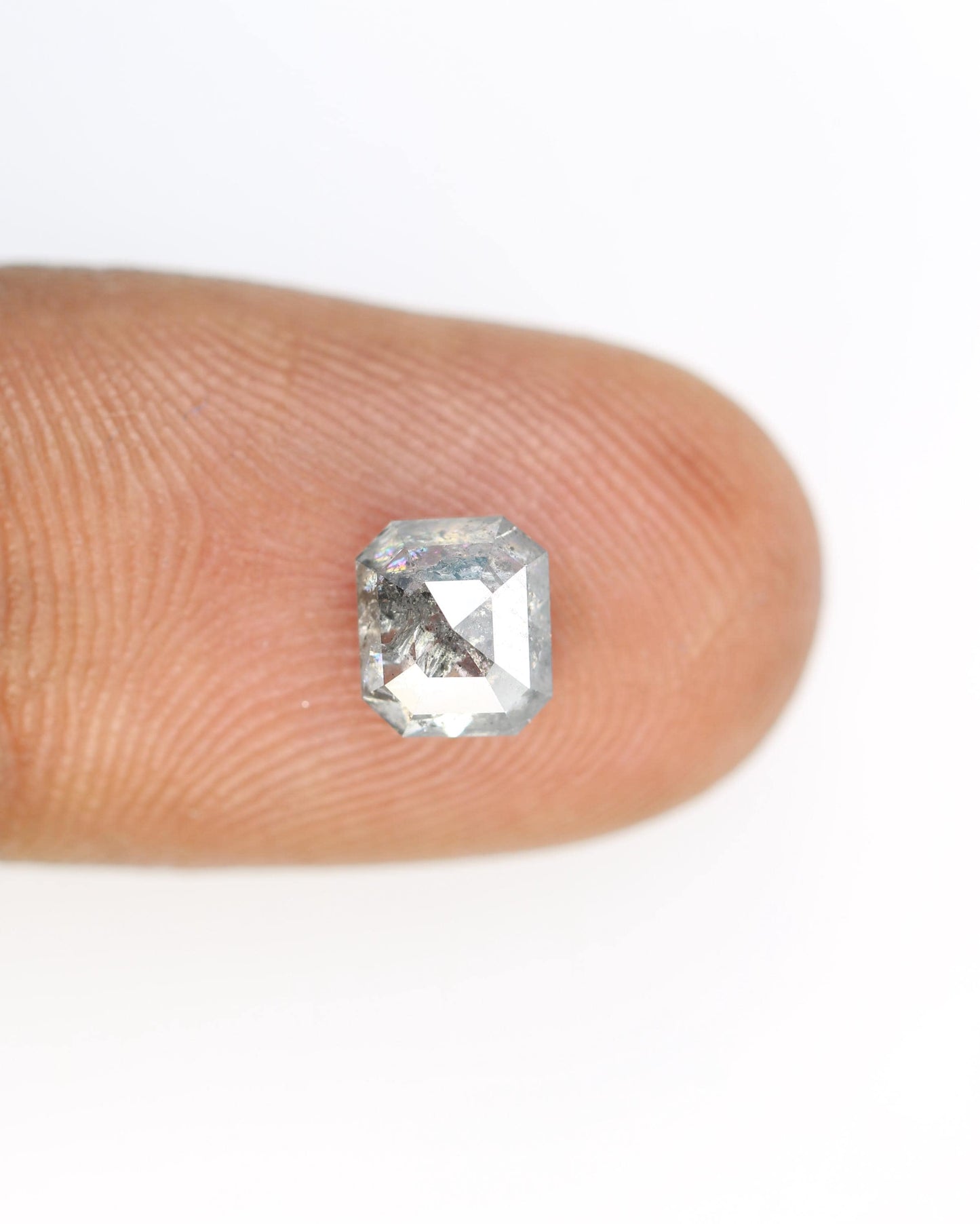 Unique Salt and Pepper Emerald Cut Diamond - Stunning Gemstone for Engagement Rings, Artisan Jewelry & Custom Designs