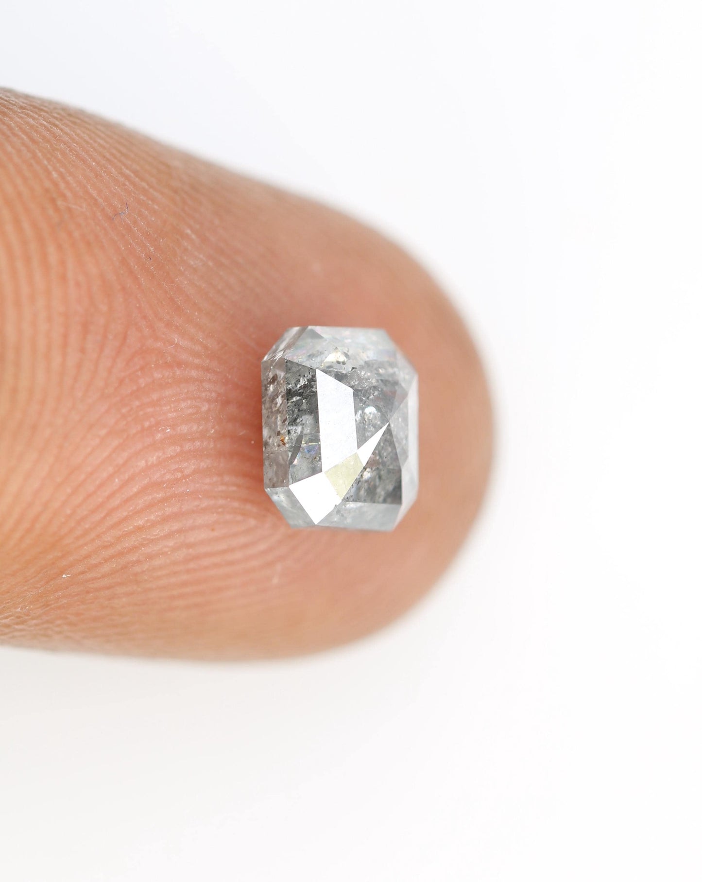 Unique Salt and Pepper Emerald Cut Diamond - Stunning Gemstone for Engagement Rings, Artisan Jewelry & Custom Designs