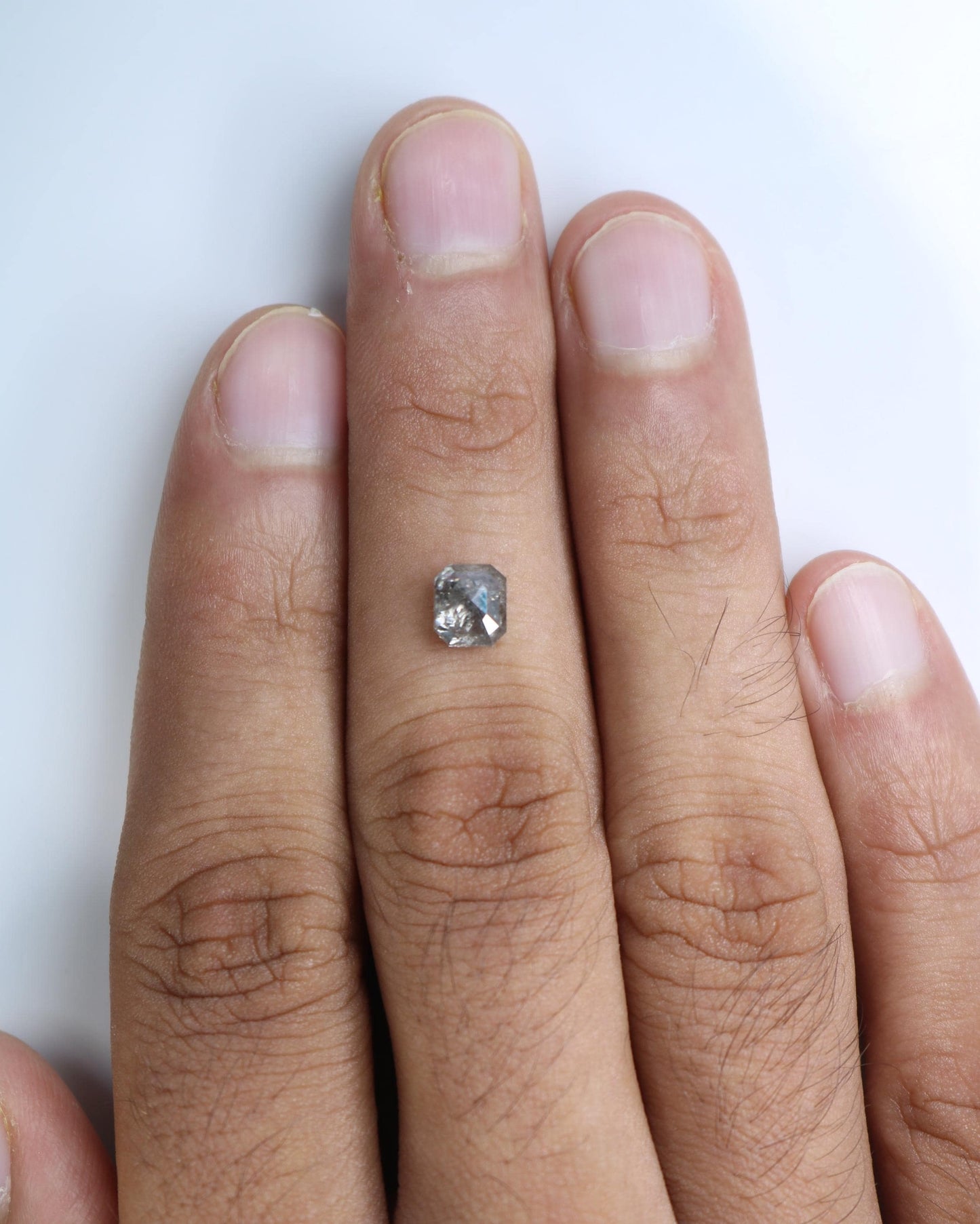 Unique Salt and Pepper Emerald Cut Diamond - Stunning Gemstone for Engagement Rings, Artisan Jewelry & Custom Designs