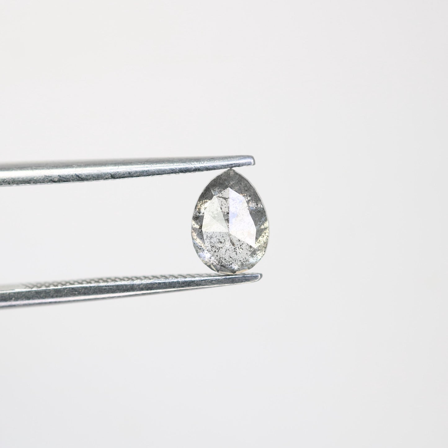 Stunning Pear-Shaped Salt and Pepper Diamond - Vintage-Inspired Gemstone for Engagement Rings, Unique Jewelry & Custom Designs