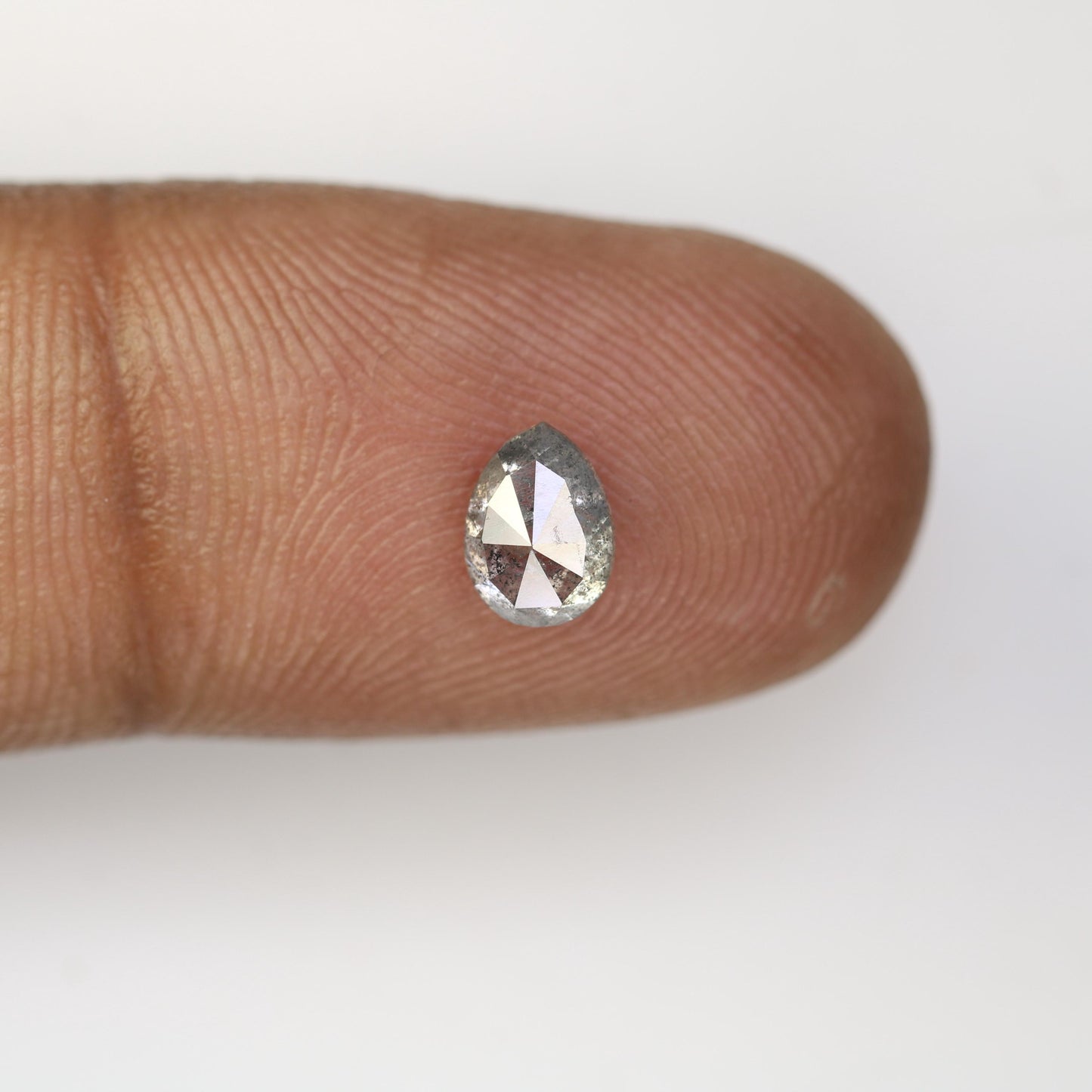 Stunning Pear-Shaped Salt and Pepper Diamond - Vintage-Inspired Gemstone for Engagement Rings, Unique Jewelry & Custom Designs