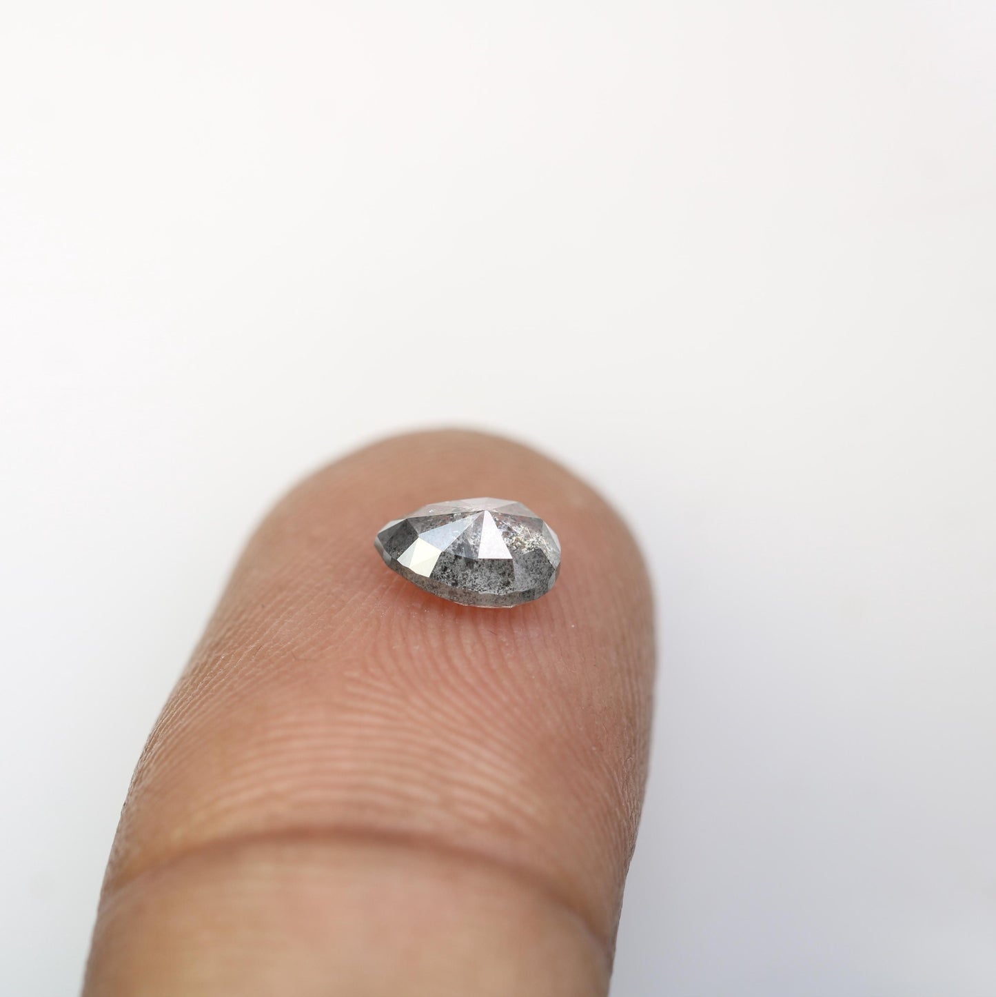 Stunning Pear-Shaped Salt and Pepper Diamond - Vintage-Inspired Gemstone for Engagement Rings, Unique Jewelry & Custom Designs
