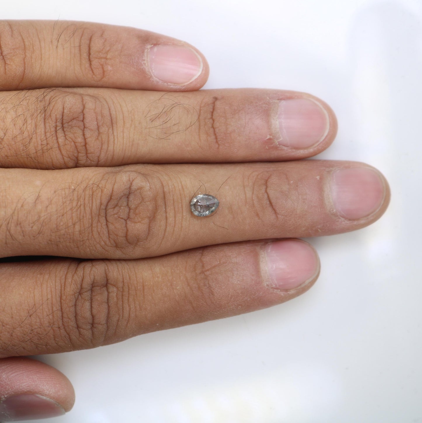 Stunning Pear-Shaped Salt and Pepper Diamond - Vintage-Inspired Gemstone for Engagement Rings, Unique Jewelry & Custom Designs