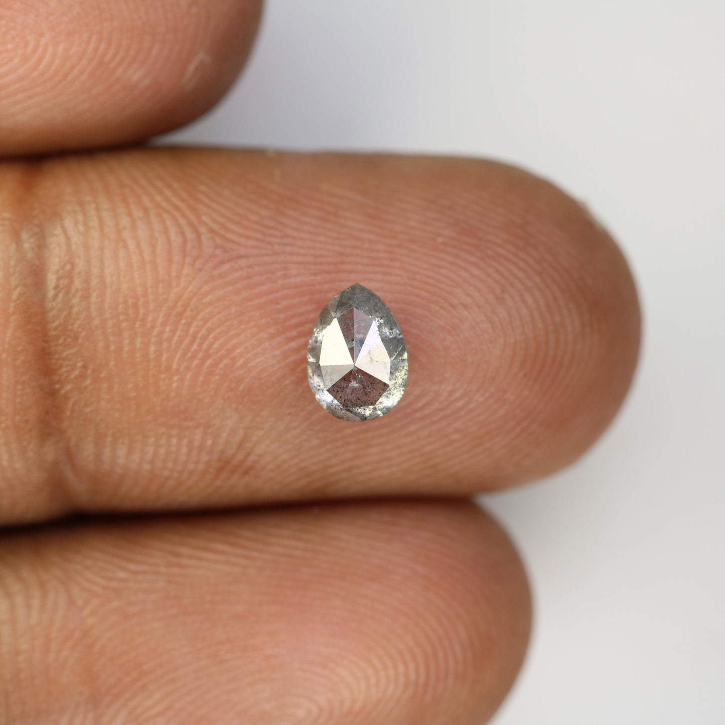 Stunning Pear-Shaped Salt and Pepper Diamond - Vintage-Inspired Gemstone for Engagement Rings, Unique Jewelry & Custom Designs
