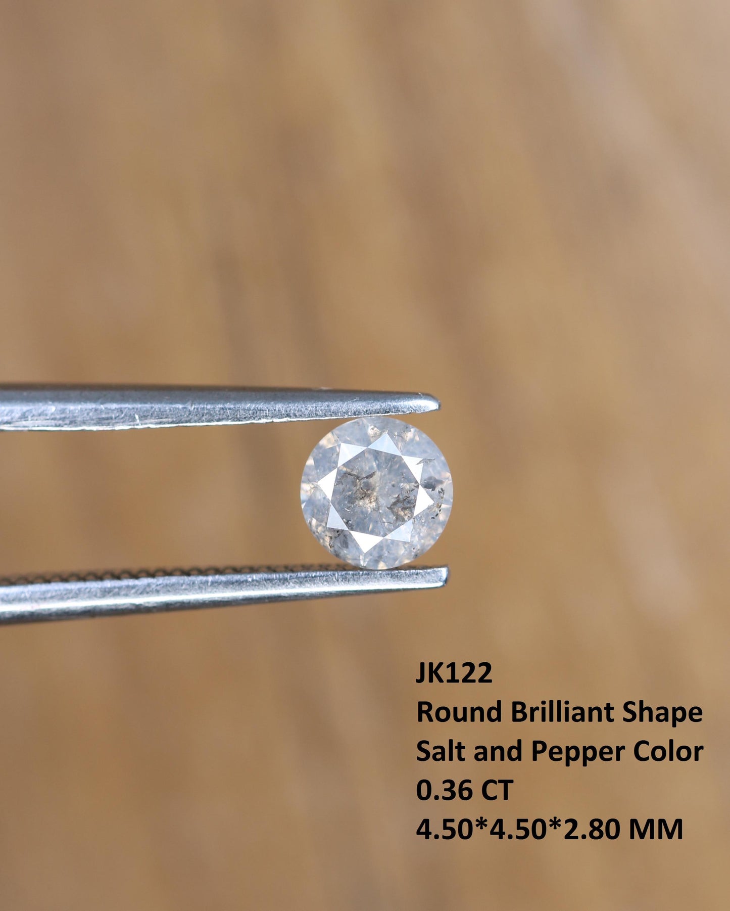 Gorgeous Round Salt and Pepper Diamond - Unique Gemstone for Engagement Rings, Artisan Jewelry & Custom Creations