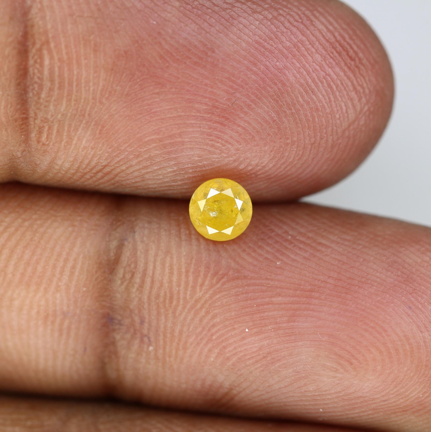 Natural Yellow Rustic Round Cut Diamond - Unique Gemstone for Engagement Rings, Artisan Creations Custom Jewelry
