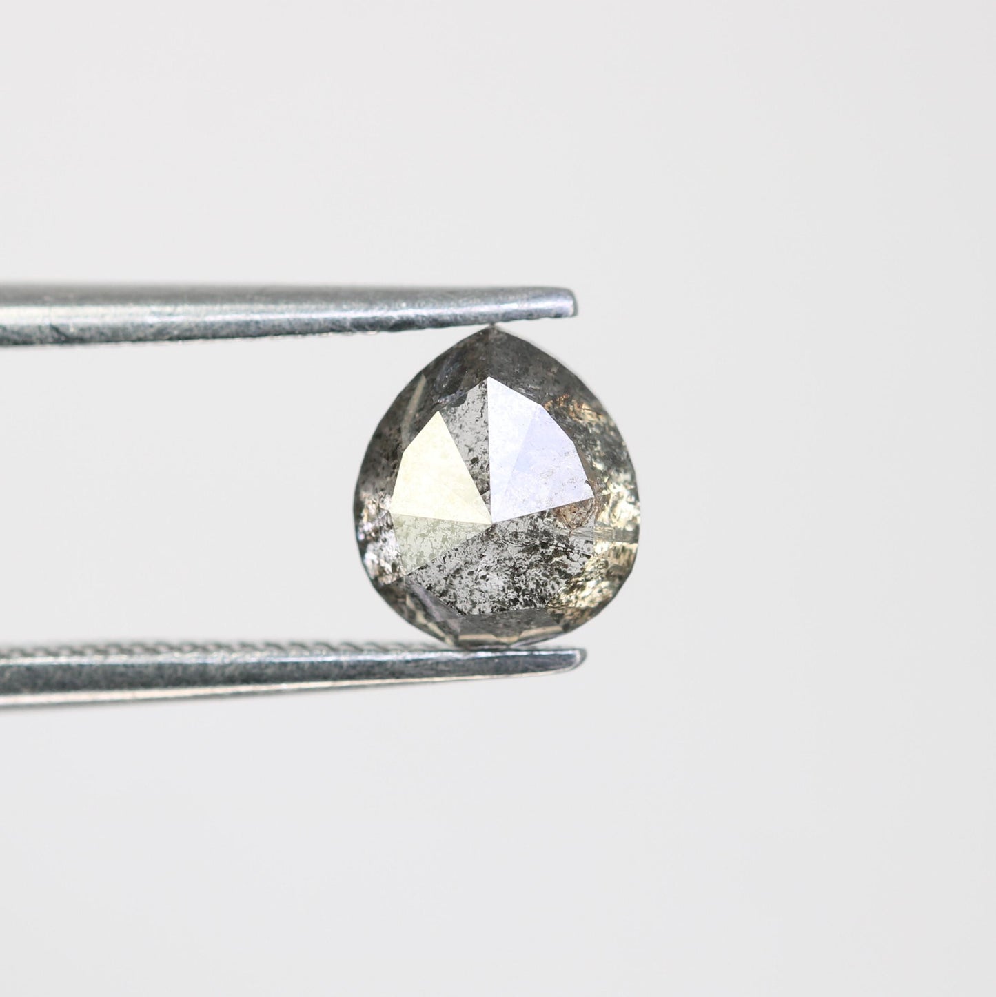 Elegant Pear-Shaped Salt and Pepper Diamond - Distinctive Gemstone for Engagement Rings, Artisan Jewelry & Custom Designs