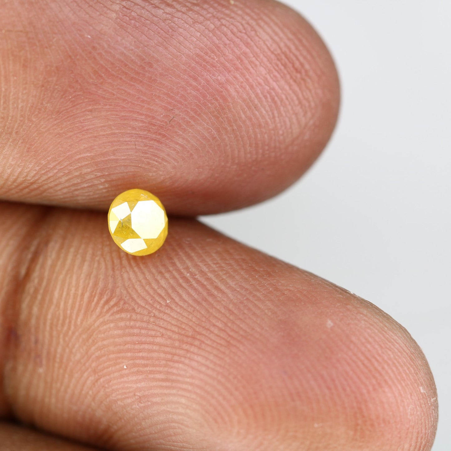 Natural Yellow Rustic Round Cut Diamond - Unique Gemstone for Engagement Rings, Artisan Creations Custom Jewelry