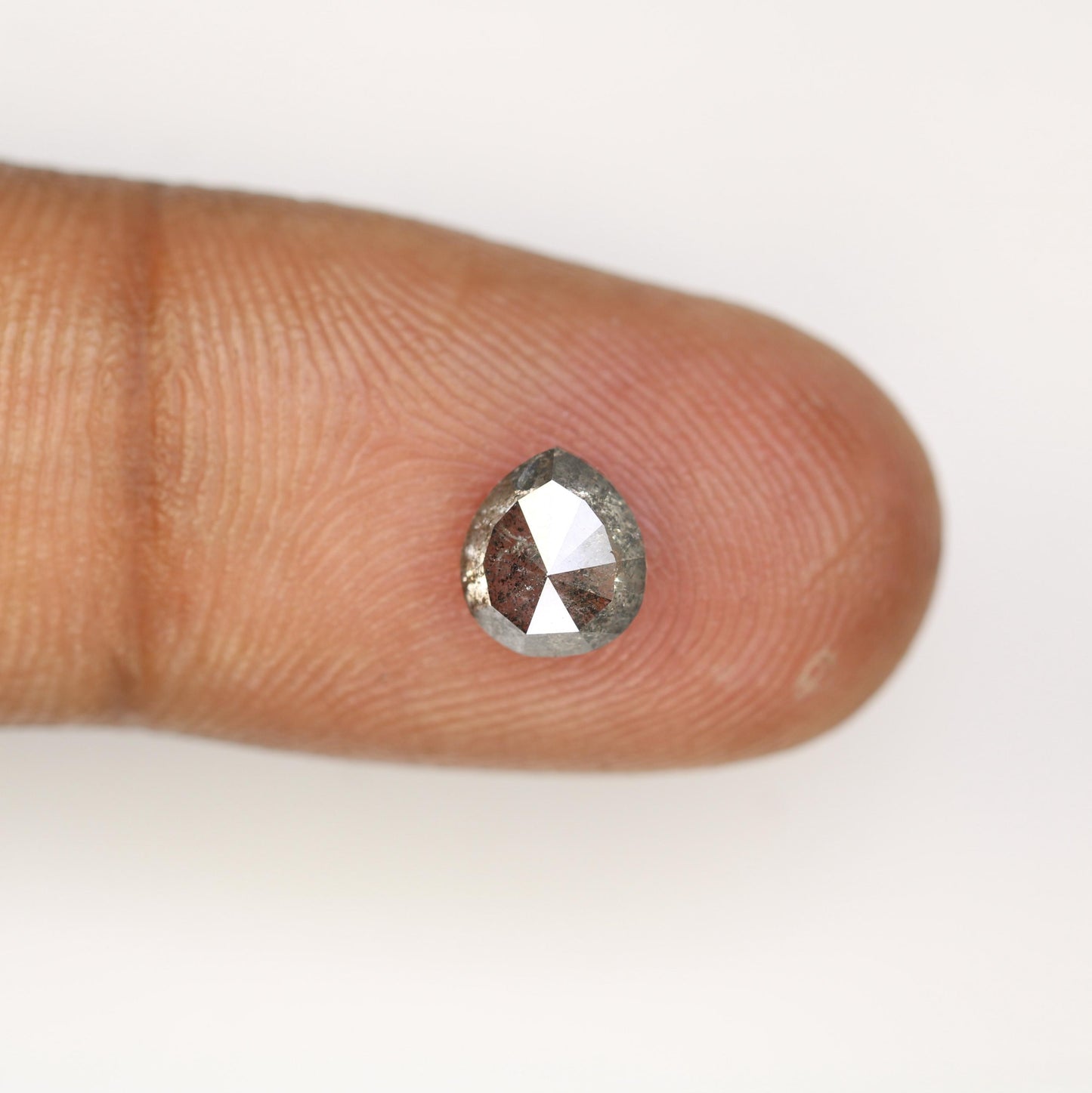 Elegant Pear-Shaped Salt and Pepper Diamond - Distinctive Gemstone for Engagement Rings, Artisan Jewelry & Custom Designs