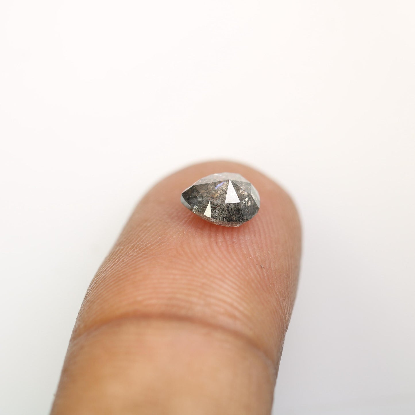 Elegant Pear-Shaped Salt and Pepper Diamond - Distinctive Gemstone for Engagement Rings, Artisan Jewelry & Custom Designs