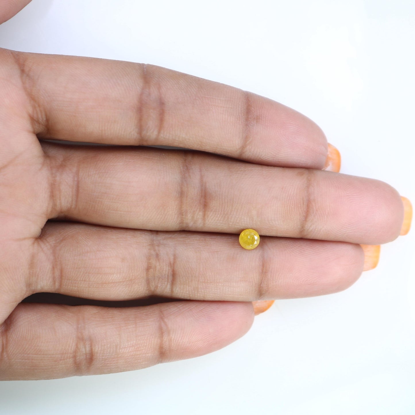 Natural Yellow Rustic Round Cut Diamond - Unique Gemstone for Engagement Rings, Artisan Creations Custom Jewelry