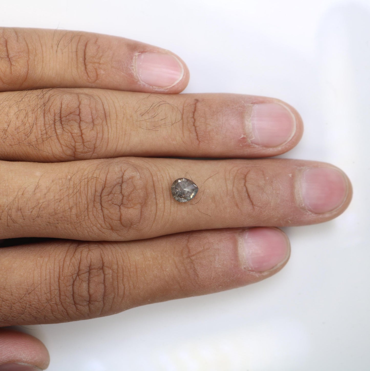 Elegant Pear-Shaped Salt and Pepper Diamond - Distinctive Gemstone for Engagement Rings, Artisan Jewelry & Custom Designs