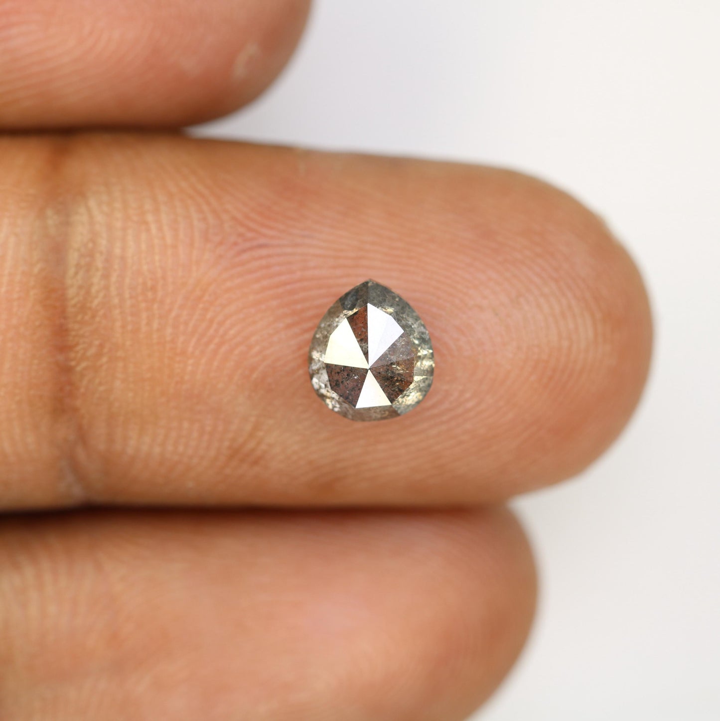 Elegant Pear-Shaped Salt and Pepper Diamond - Distinctive Gemstone for Engagement Rings, Artisan Jewelry & Custom Designs