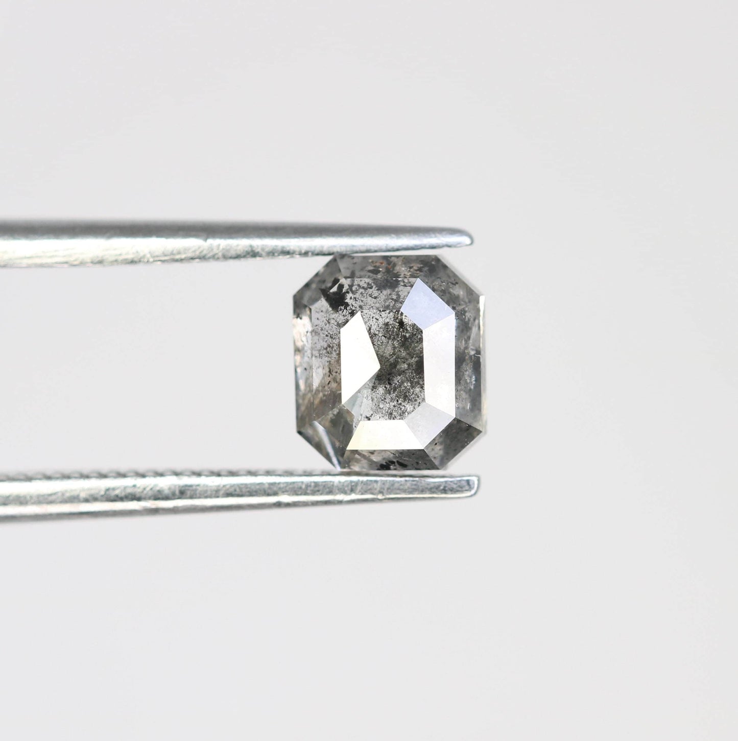 Emerald Cut Salt and Pepper Diamond - Vintage-Inspired Gemstone for Engagement Rings, Boho Jewelry & Custom Designs