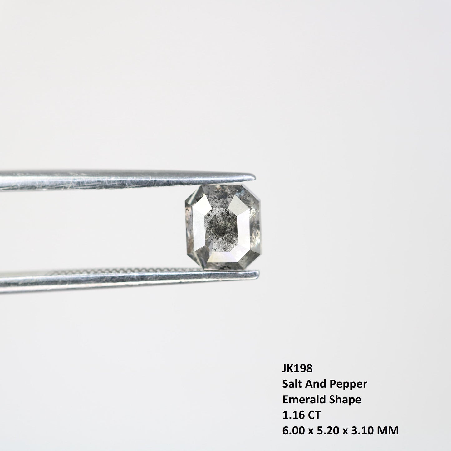 Emerald Cut Salt and Pepper Diamond - Vintage-Inspired Gemstone for Engagement Rings, Boho Jewelry & Custom Designs