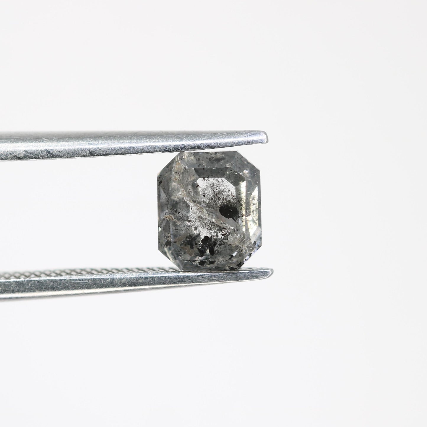 Emerald Cut Salt and Pepper Diamond - Vintage-Inspired Gemstone for Engagement Rings, Boho Jewelry & Custom Designs