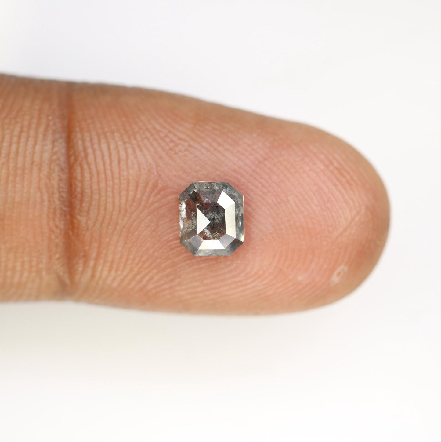 Emerald Cut Salt and Pepper Diamond - Vintage-Inspired Gemstone for Engagement Rings, Boho Jewelry & Custom Designs