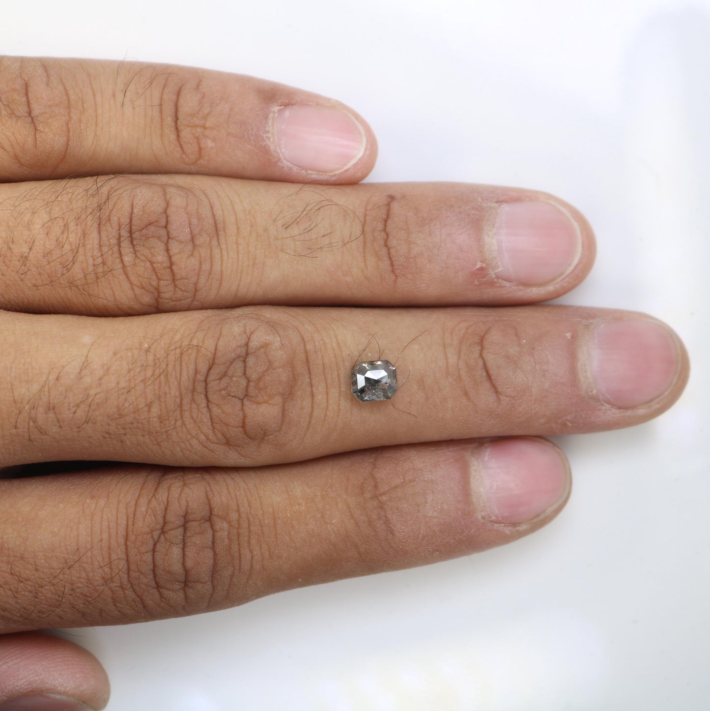 Emerald Cut Salt and Pepper Diamond - Vintage-Inspired Gemstone for Engagement Rings, Boho Jewelry & Custom Designs