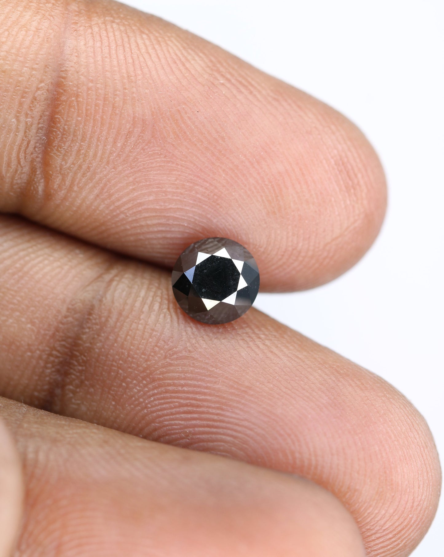 1.44 CT 6.50 MM Loose Fancy Round Brilliant Cut Fancy Black Diamond For Engagement Ring