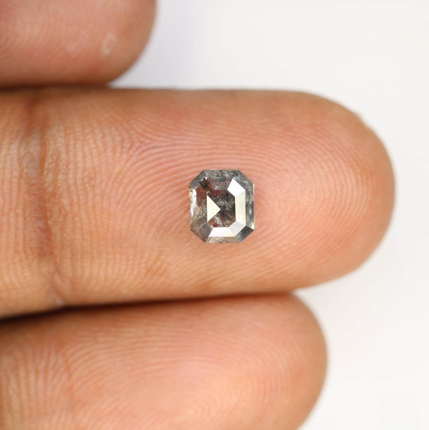 Emerald Cut Salt and Pepper Diamond - Vintage-Inspired Gemstone for Engagement Rings, Boho Jewelry & Custom Designs