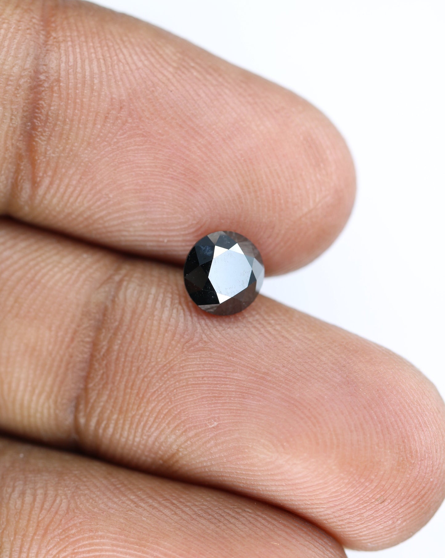 1.44 CT 6.50 MM Loose Fancy Round Brilliant Cut Fancy Black Diamond For Engagement Ring