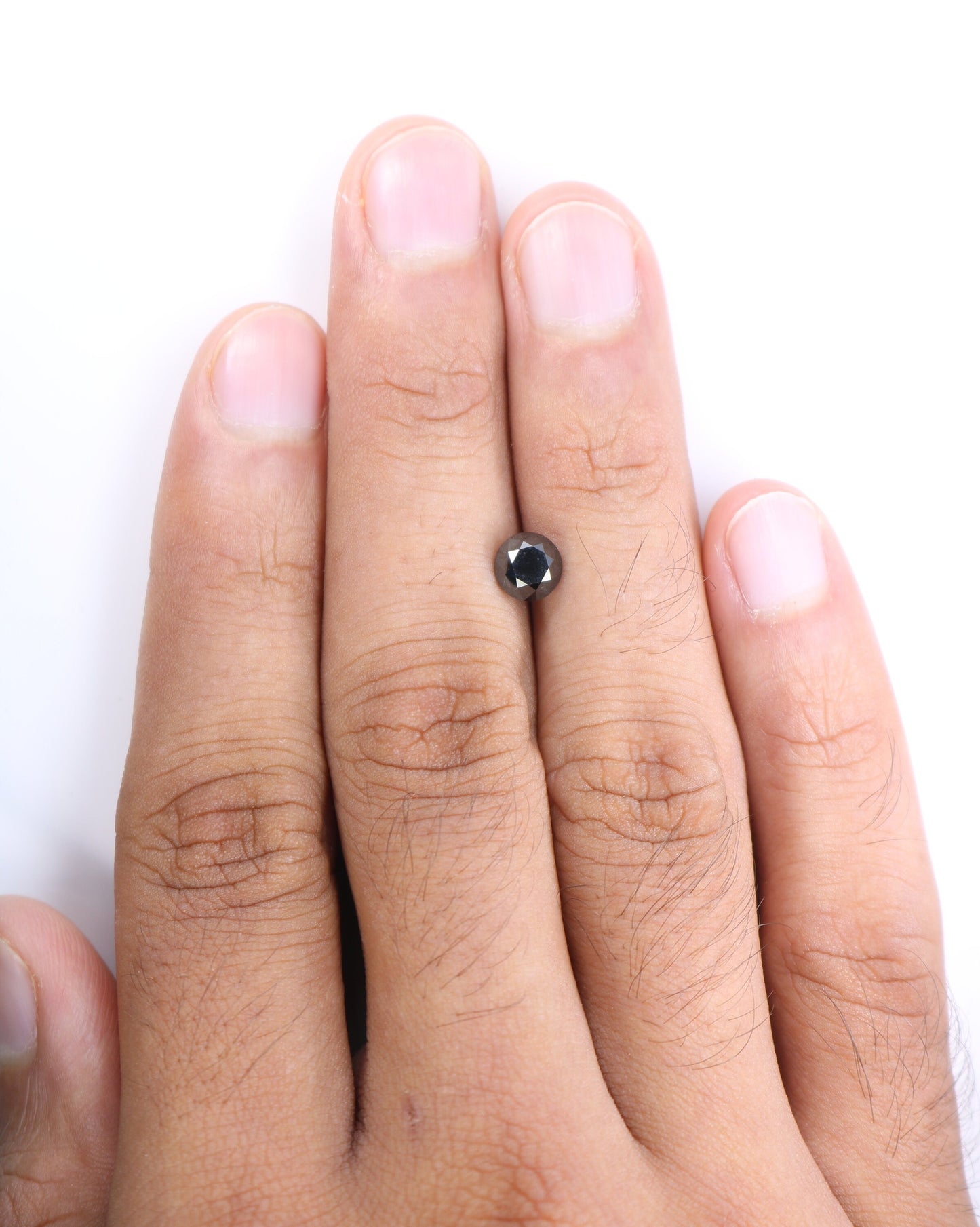 1.44 CT 6.50 MM Loose Fancy Round Brilliant Cut Fancy Black Diamond For Engagement Ring