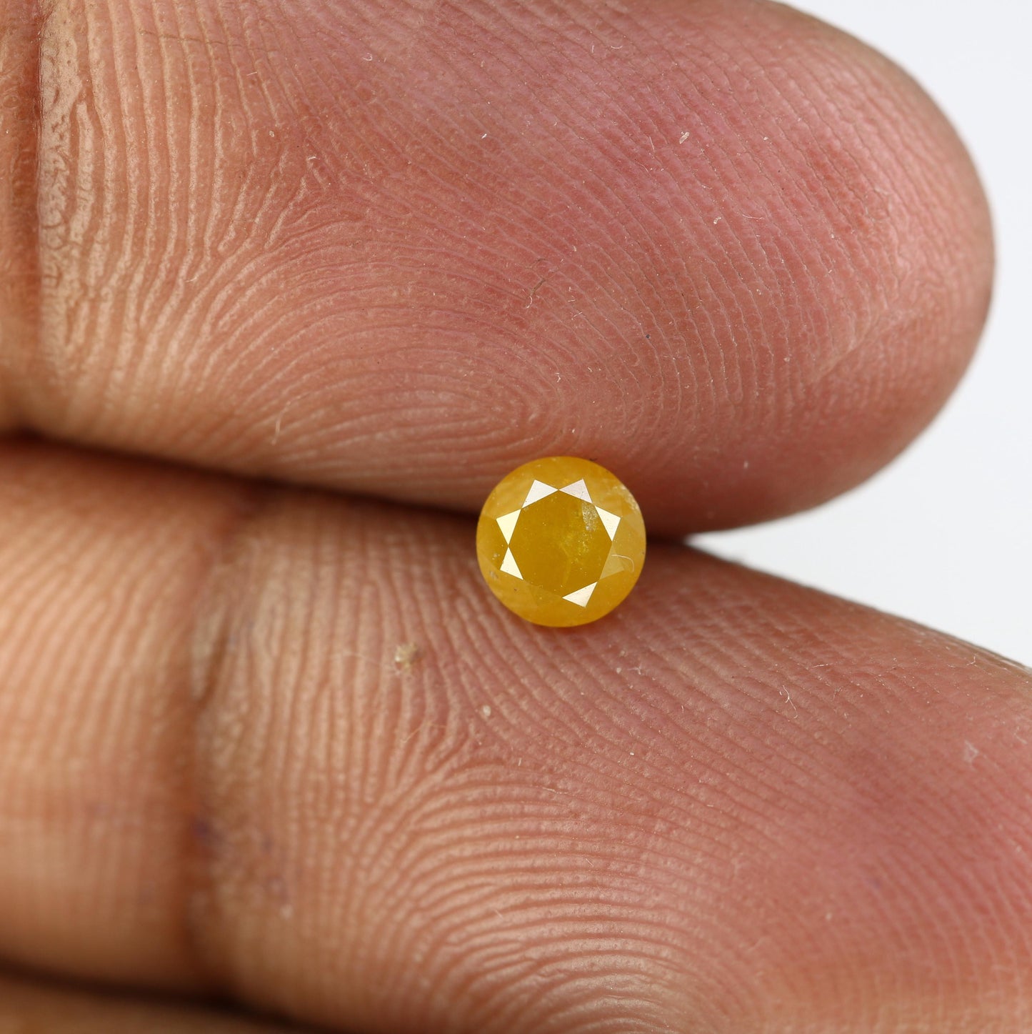 Natural Yellow Rustic Round Cut Diamond - Unique Gemstone for Artisan Jewelry, Engagement Rings & Custom Designs