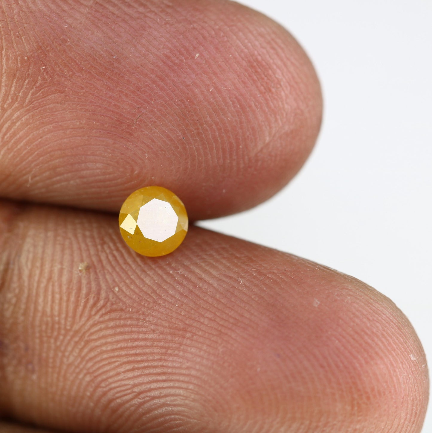 Natural Yellow Rustic Round Cut Diamond - Unique Gemstone for Artisan Jewelry, Engagement Rings & Custom Designs