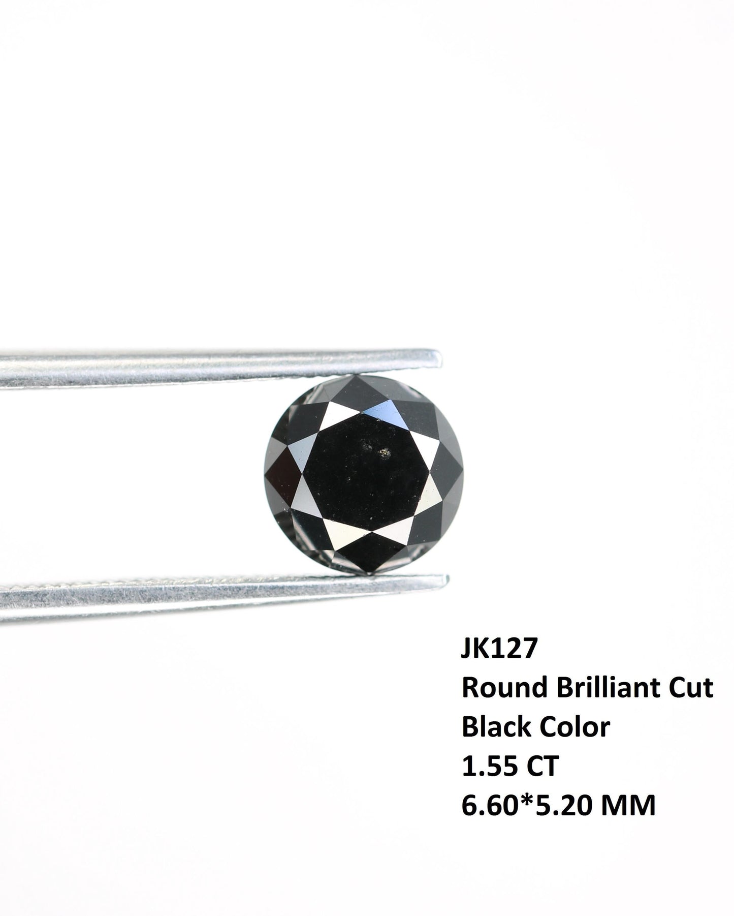 1.55 CT Luxurious Loose Black Treated Diamond | Distinctive Fancy Black Gemstone for Custom Jewelry | Anniversary Gift | Jewelry Creation