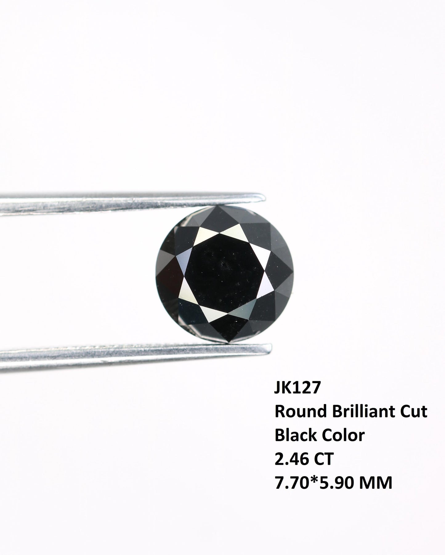 2.46 CT Premium Loose Black Treated Diamond | Fancy Black Stone for Jewelry Design | Perfect Gift for Anniversaries | Gemstone for Custom