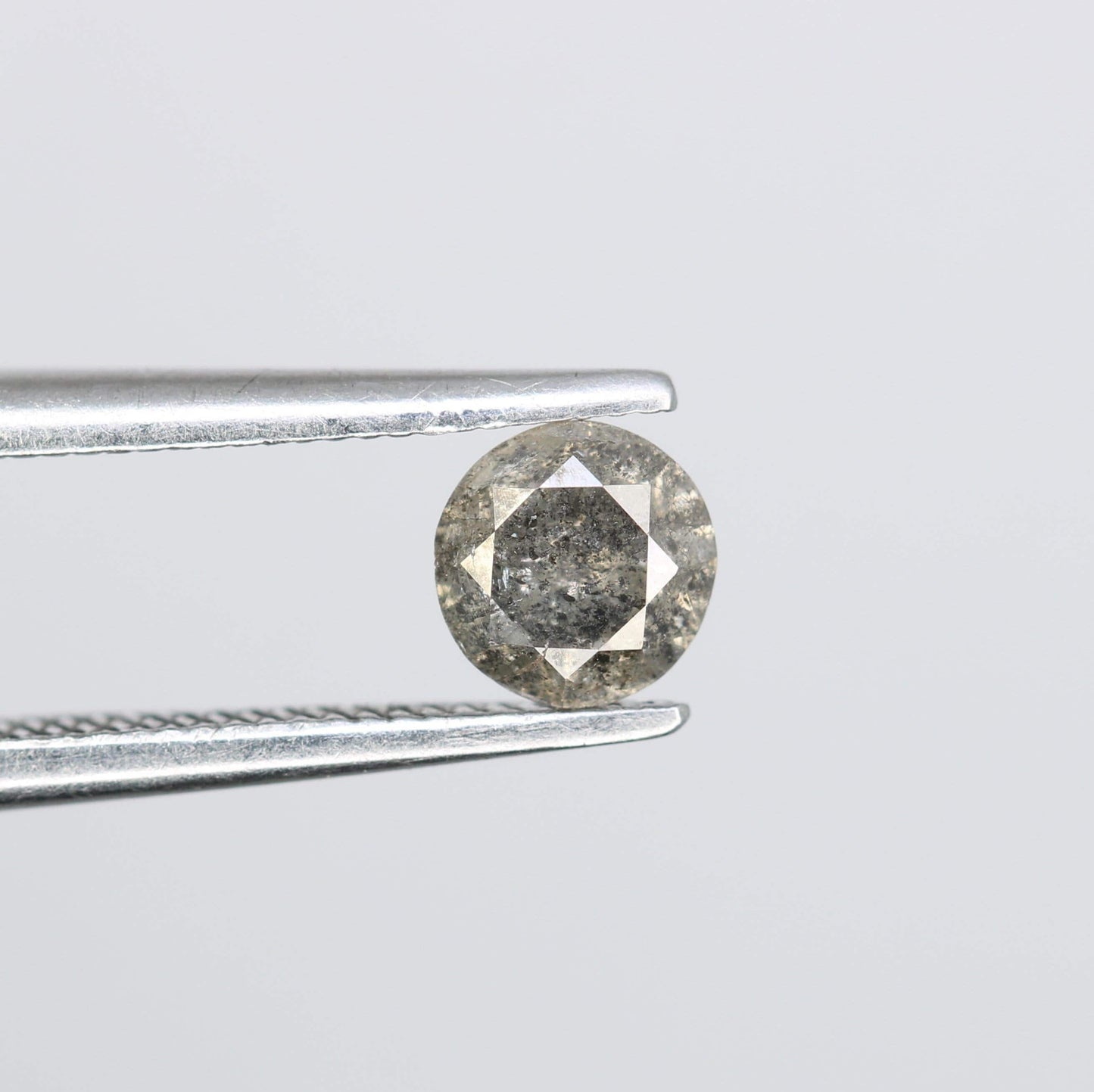 Natural Round Salt and Pepper Diamond - Unique Loose Gemstone for Custom Engagement Rings and Jewelry