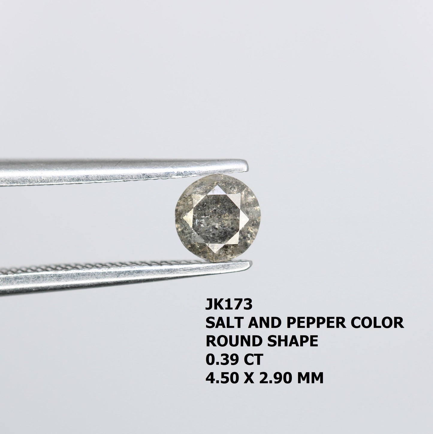 Natural Round Salt and Pepper Diamond - Unique Loose Gemstone for Custom Engagement Rings and Jewelry