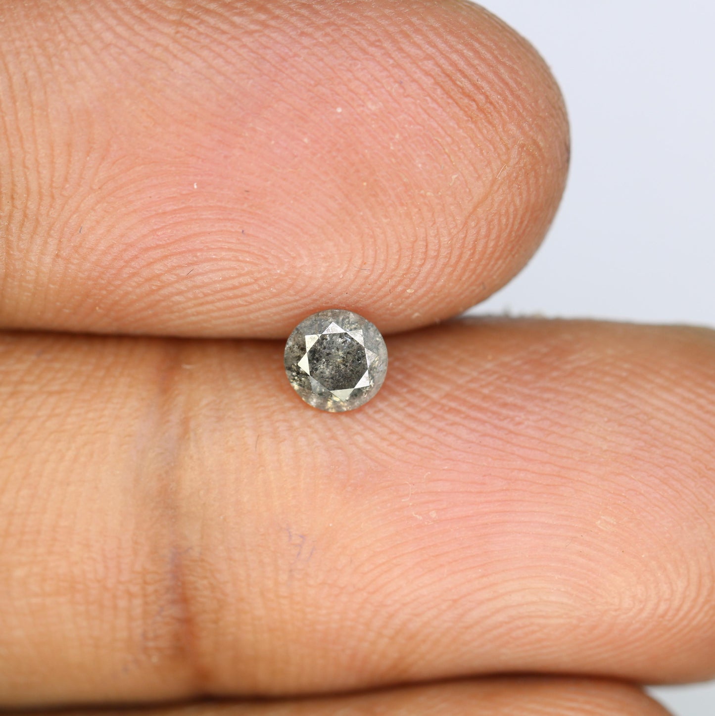 Natural Round Salt and Pepper Diamond - Unique Loose Gemstone for Custom Engagement Rings and Jewelry