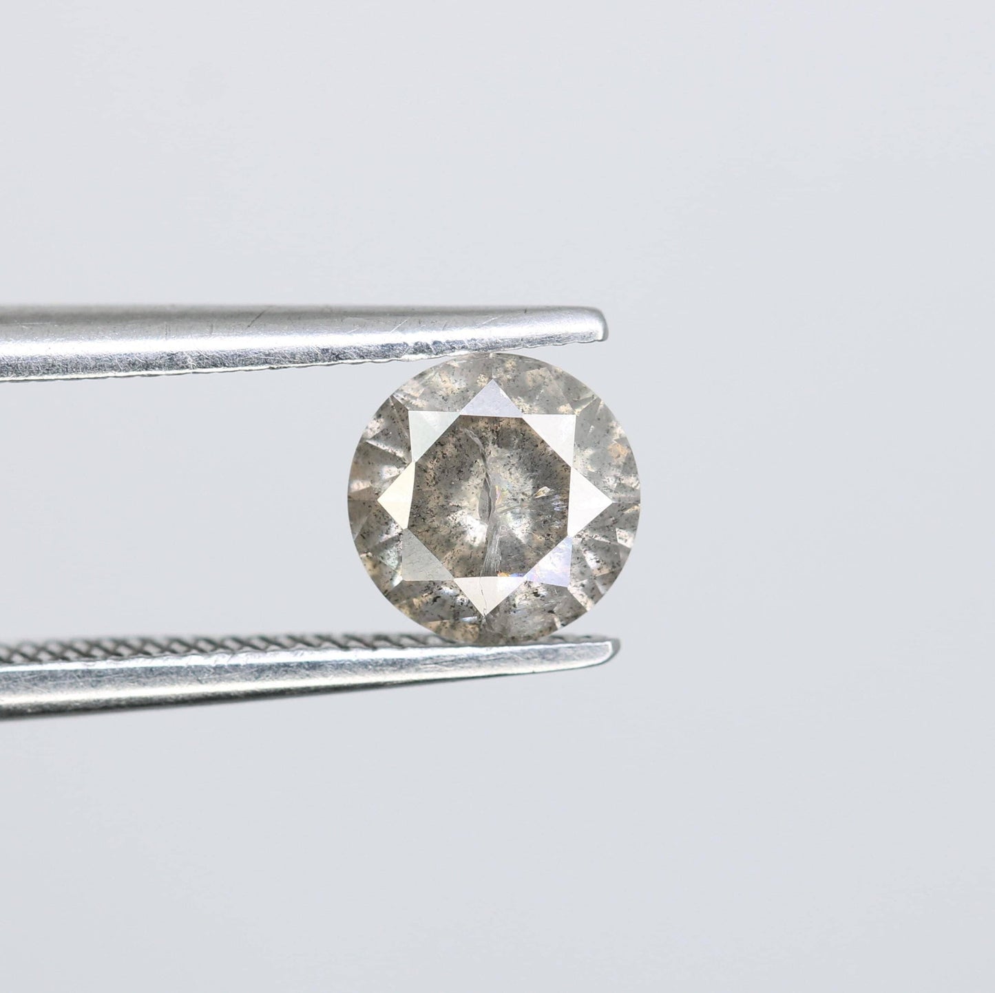 0.65 CT Natural Salt and Pepper Round Brilliant Diamond - Unique Loose Gemstone for Custom Jewelry and Engagement Rings