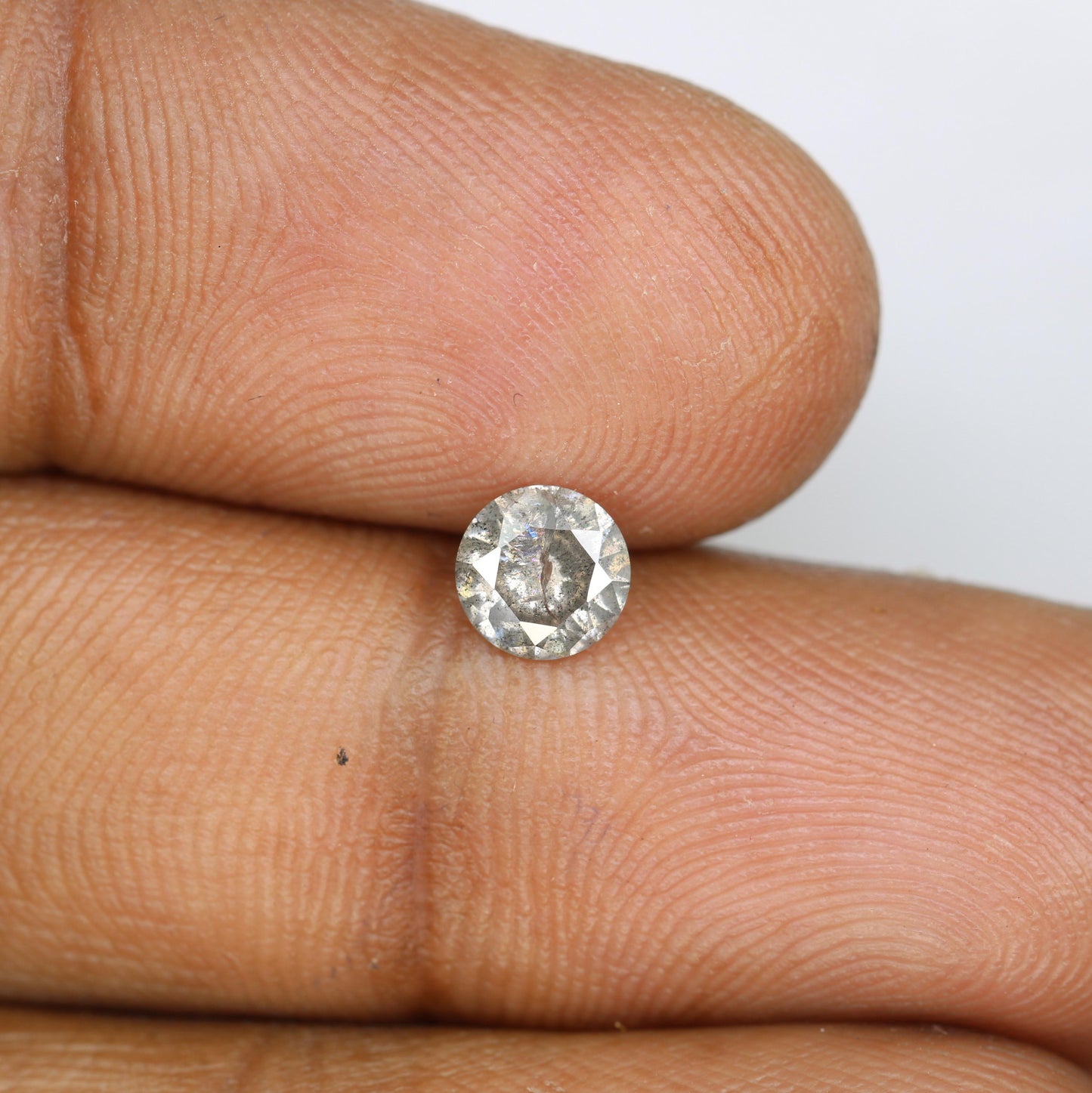 0.65 CT Natural Salt and Pepper Round Brilliant Diamond - Unique Loose Gemstone for Custom Jewelry and Engagement Rings