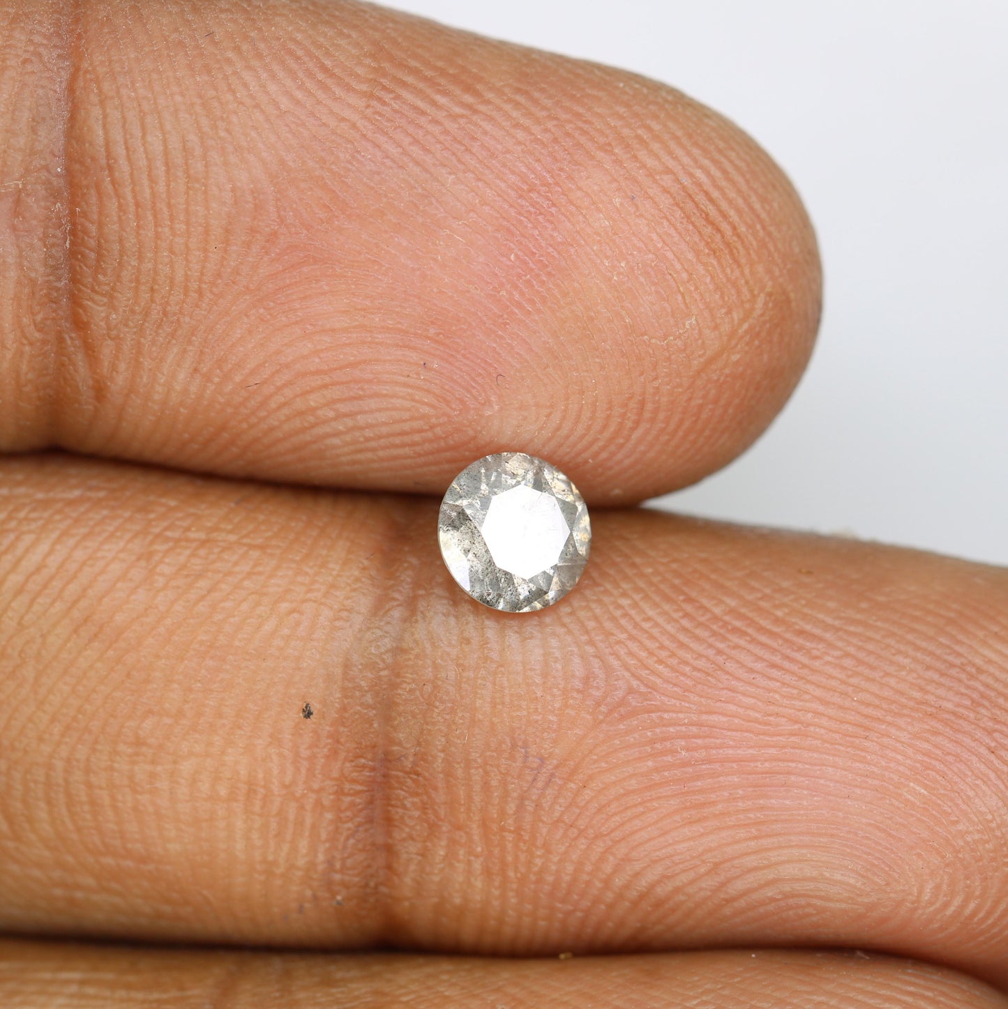 0.65 CT Natural Salt and Pepper Round Brilliant Diamond - Unique Loose Gemstone for Custom Jewelry and Engagement Rings