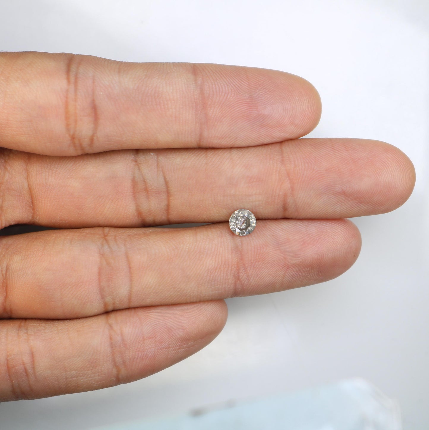 0.65 CT Natural Salt and Pepper Round Brilliant Diamond - Unique Loose Gemstone for Custom Jewelry and Engagement Rings