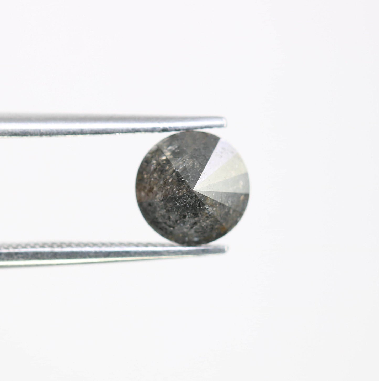 Natural Salt and Pepper Diamond - Polished Round Brilliant - 1.57 Carat Loose Gemstone for Custom Engagement & Wedding Rings