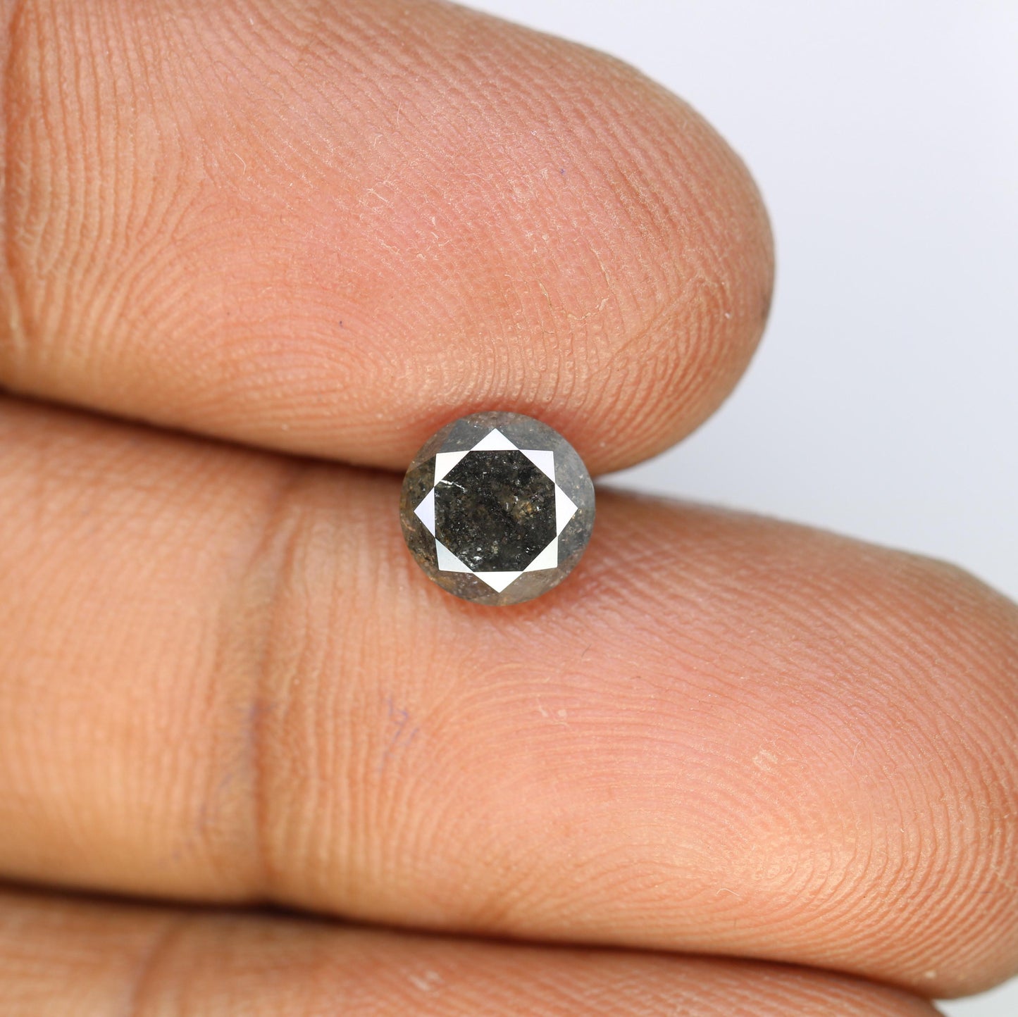 Natural Salt and Pepper Diamond - Polished Round Brilliant - 1.57 Carat Loose Gemstone for Custom Engagement & Wedding Rings