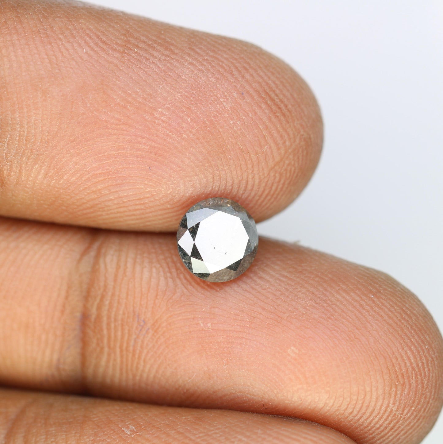 Natural Salt and Pepper Diamond - Polished Round Brilliant - 1.57 Carat Loose Gemstone for Custom Engagement & Wedding Rings