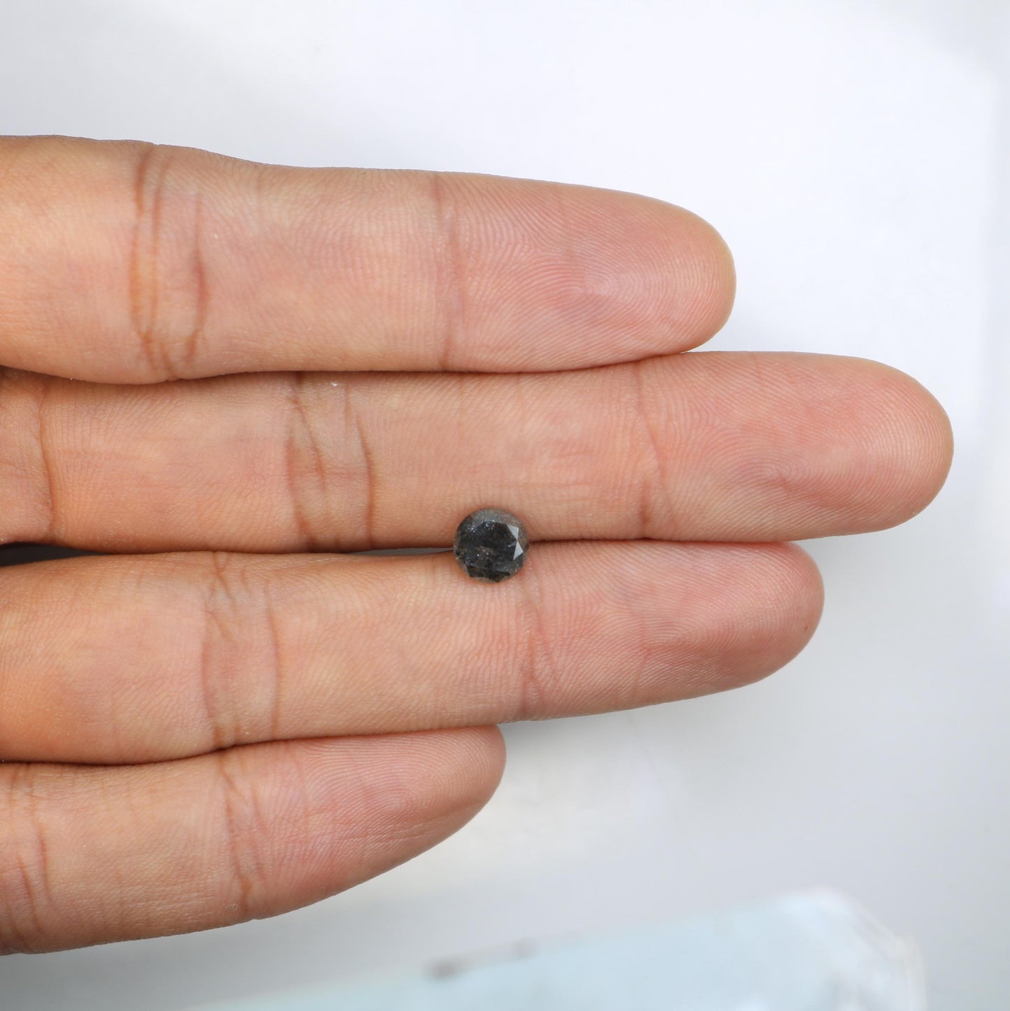 Natural Salt and Pepper Diamond - Polished Round Brilliant - 1.57 Carat Loose Gemstone for Custom Engagement & Wedding Rings