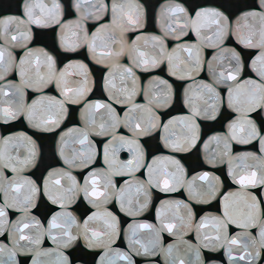 Natural Loose Round Ice Gray Diamonds Lot โ 20 Pieces, Fancy Color, I1-I3 Clarity, 1.50 to 3.10 MM โ Raw Diamonds for Custom Jewelry Making