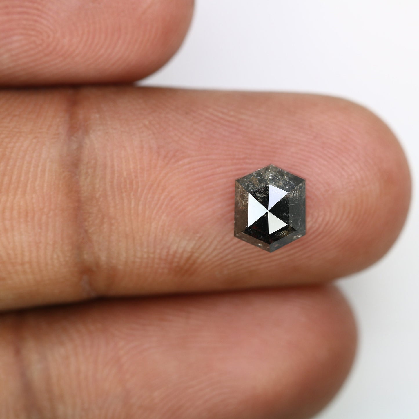 1.79 CT Natural Loose Hexagon - Salt and Pepper Hexagon For Rings - Rings Gifts For Wedding - Fancy Gift for Her - Handmade Diamond