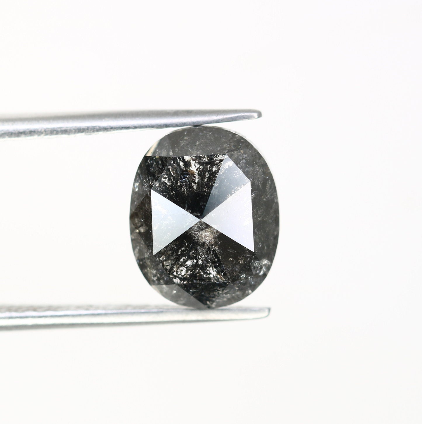 3.84 CT Loose Big Oval Shape Salt and Pepper Diamond | Natural Diamond for Engagement Ring | Oval Shape Diamonds
