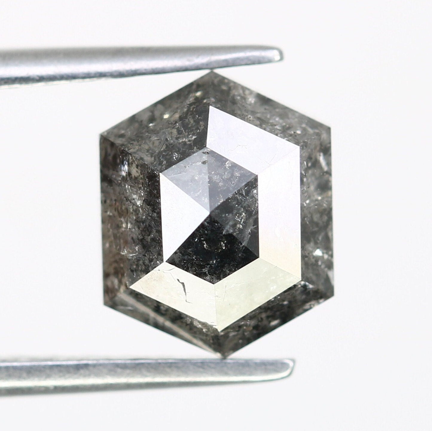 2.47 CT Natural Loose Hexagon - Salt and Pepper Hexagon For Rings - Rings Gifts For Wedding - Fancy Gift for Her - Handmade Diamond