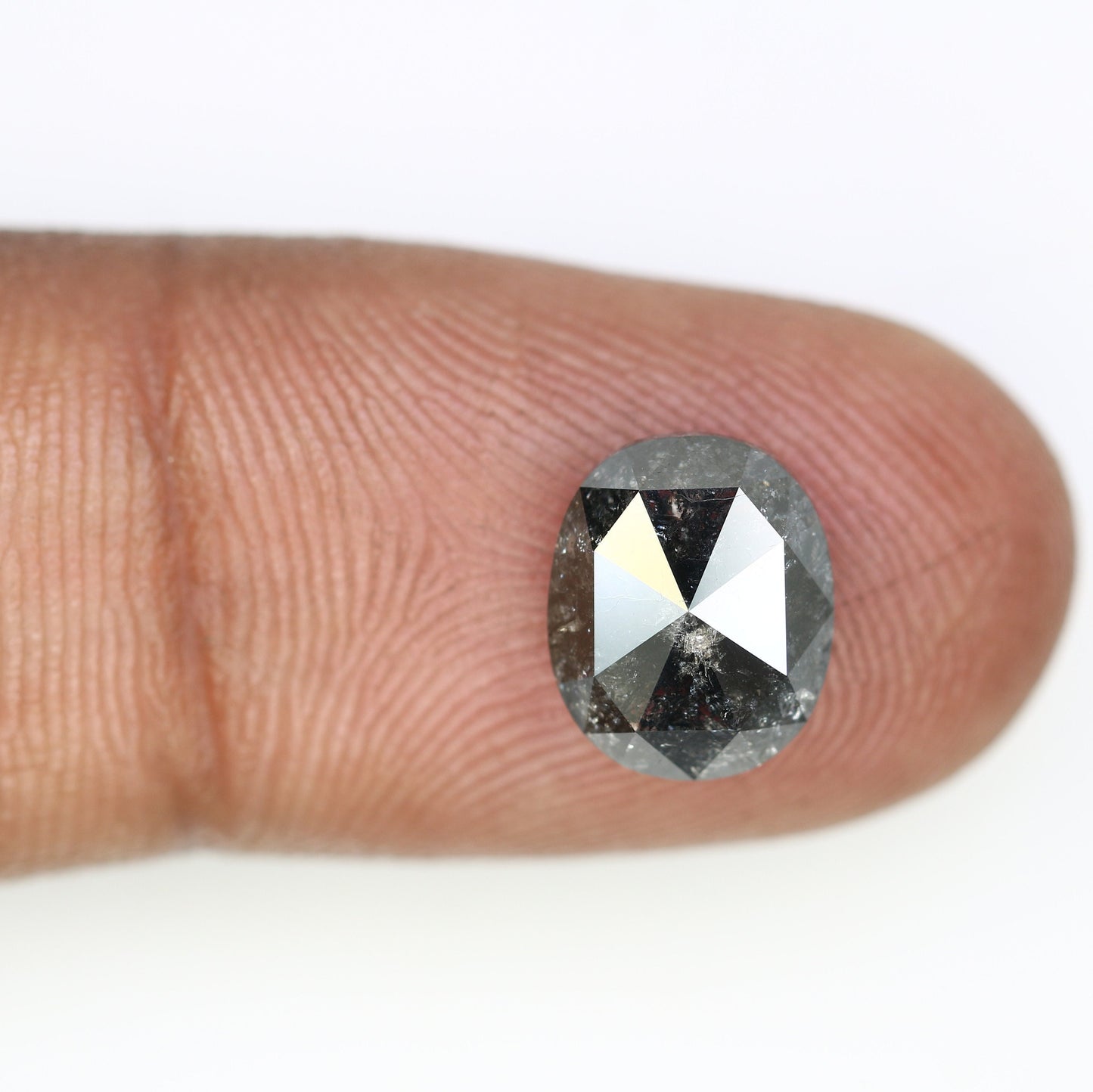 3.84 CT Loose Big Oval Shape Salt and Pepper Diamond | Natural Diamond for Engagement Ring | Oval Shape Diamonds