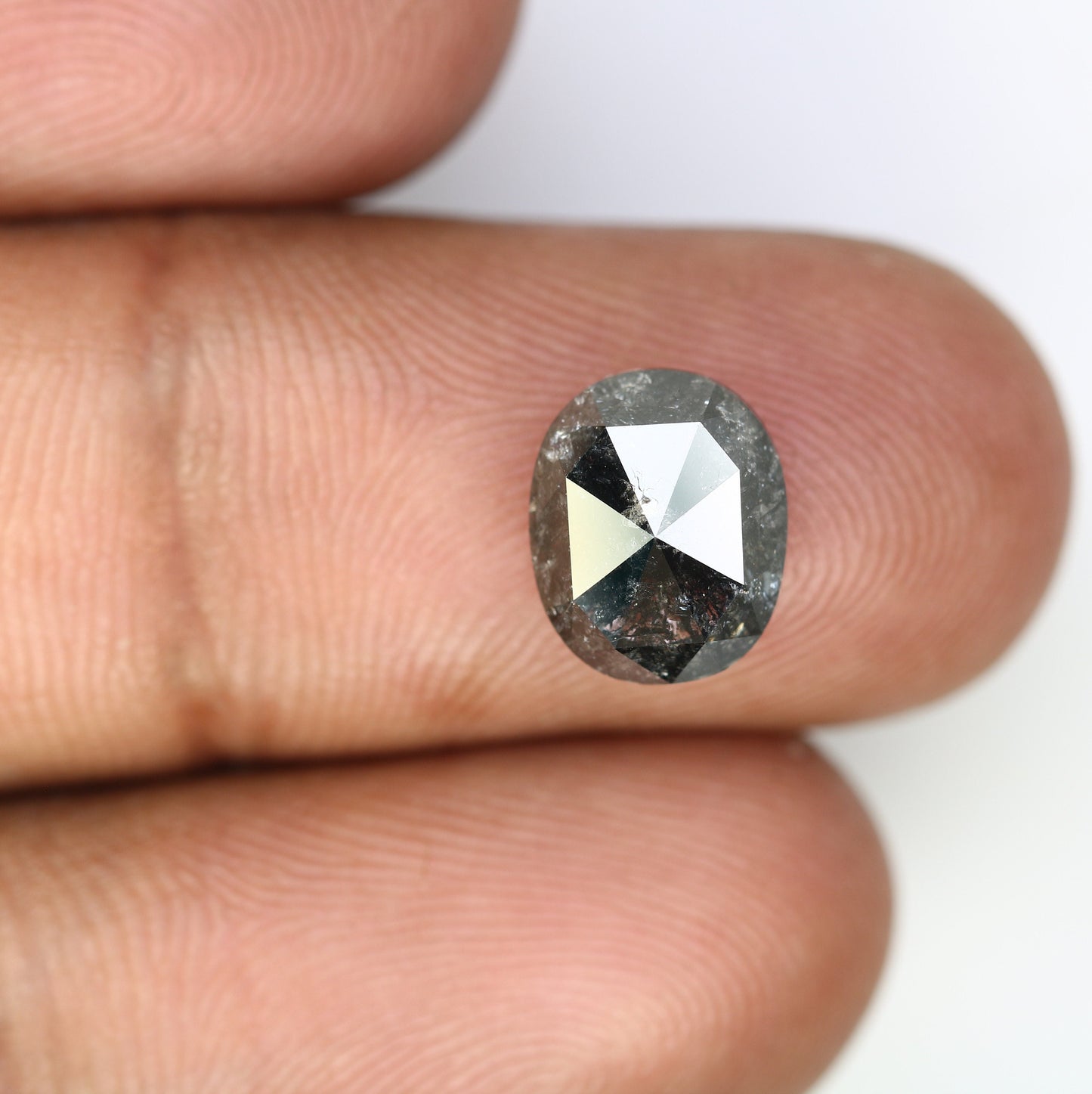 3.84 CT Loose Big Oval Shape Salt and Pepper Diamond | Natural Diamond for Engagement Ring | Oval Shape Diamonds